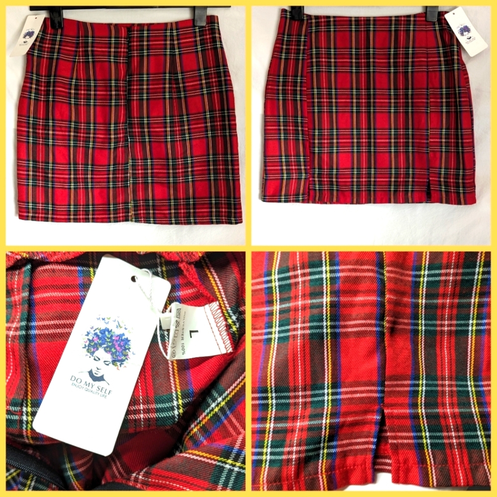 Do My Self tarten plaid mini skirt New sz L